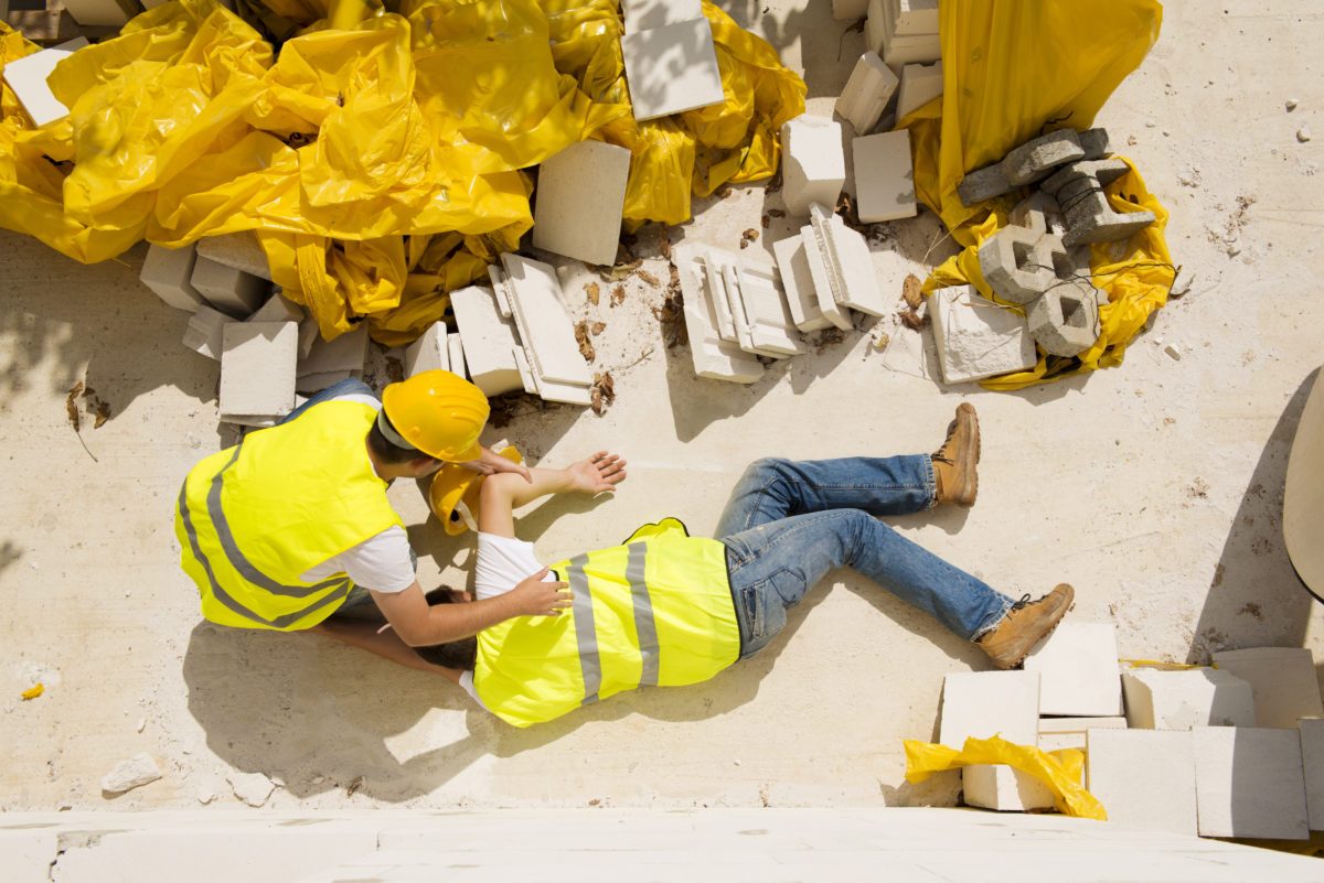 injured construction site worker