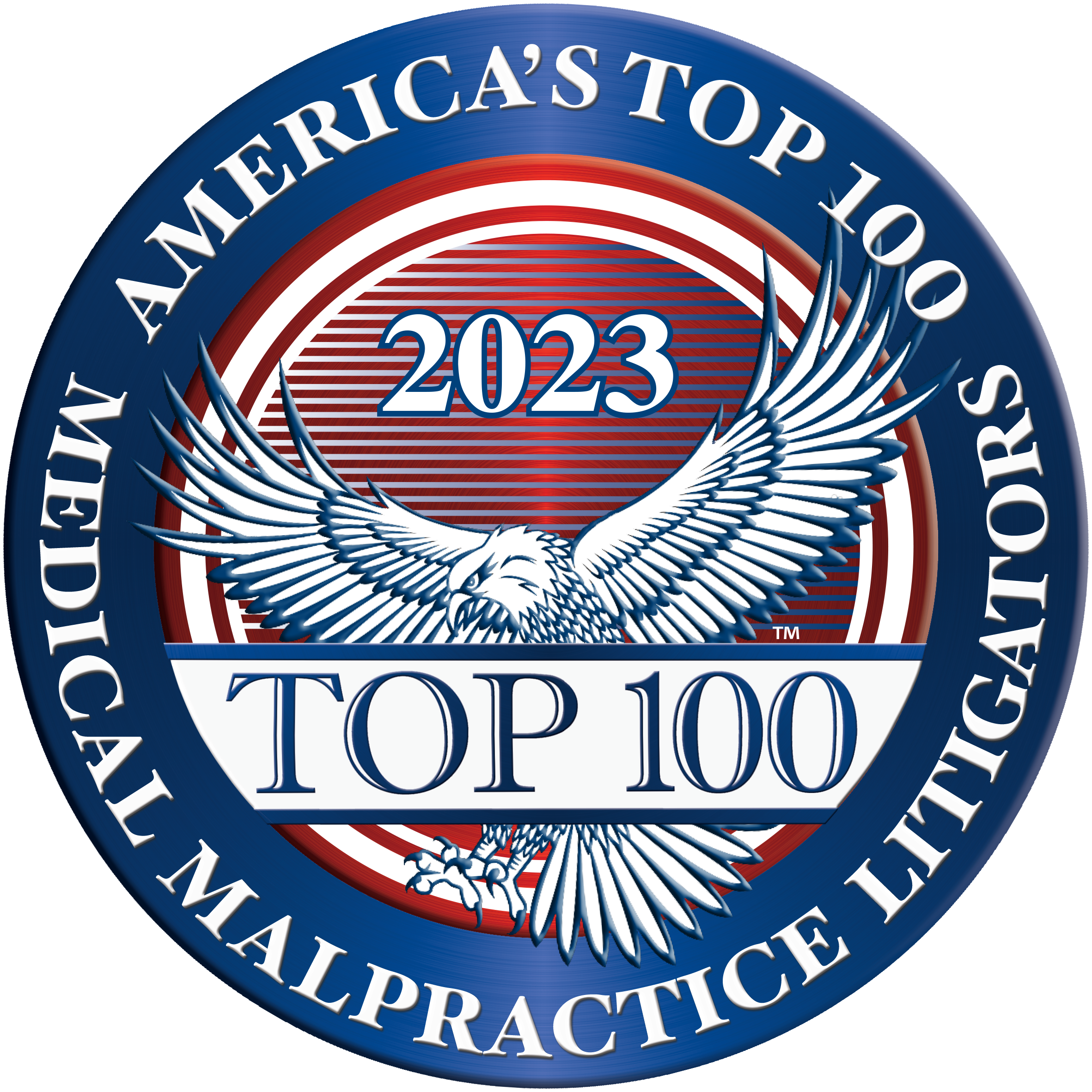 2023 Top 100 Medical Malpractice Litigators Seal